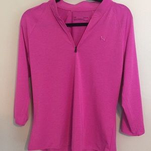 Bright pink Under Armour 3/4 zip